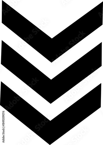 Chevron Arrow Vector Black Flat Style Direction Symbols, Navigation Pointer Marks, Guide Indicators, Shape Signs, Forward Move Icons, Minimal Graphic Element