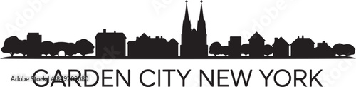 Garden city new york. design Vector black silhouette