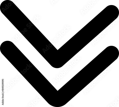 Chevron Arrow Vector Black Flat Style Direction Symbols, Navigation Pointer Marks, Guide Indicators, Shape Signs, Forward Move Icons, Minimal Graphic Element