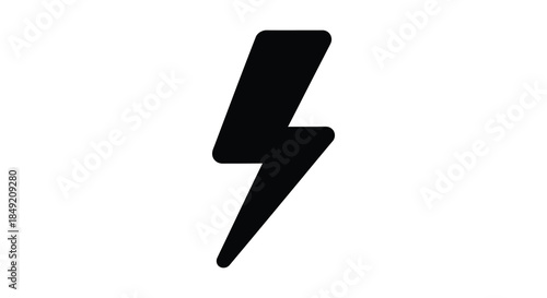 A striking depiction of a black lightning bolt against a white background silhouette
