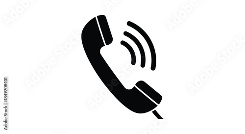 A striking black and white image of a vintage telephone receiver a classic silhouette