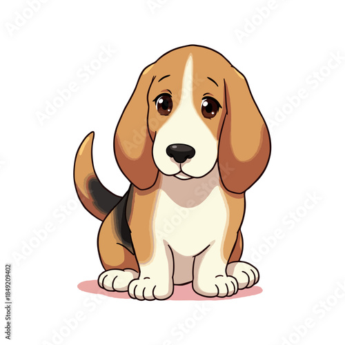 Cute Basset Hound Clipart 09