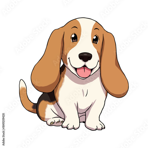 Cute Basset Hound Clipart 04