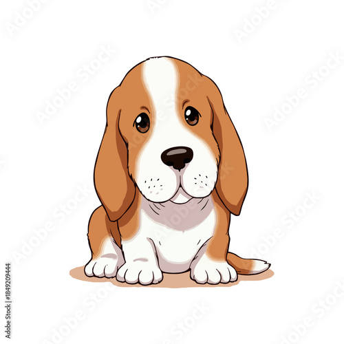 Cute Basset Hound Clipart 03