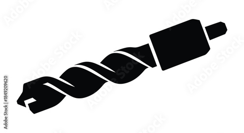 A striking black abstract form presented diagonally reminiscent of a stylized ribbon silhouette