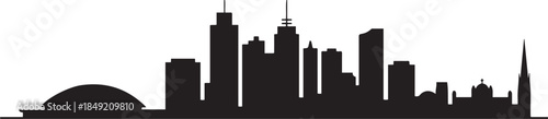 Adelaide city skyline on gradient. design Vector black silhouette