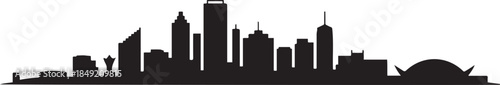 Adelaide city skyline on gradient. design Vector black silhouette