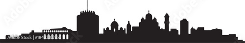 Thessaloniki Skyline Cityscape Greece Landmark. design Vector black silhouette