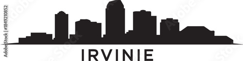 Irvine California Skyline Black Silhouette. design Vector black silhouette