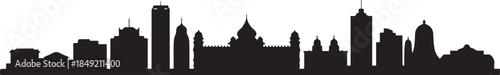 Bengaluru skyline minimal vector on black. design Vector black silhouette
