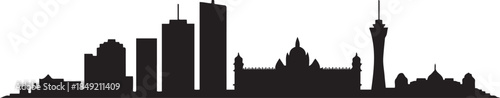 Bengaluru skyline minimal vector on black. design Vector black silhouette