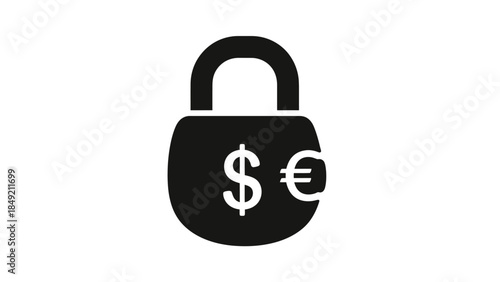 Vector illustration of a secure metal padlock and key symbol representing internet safety, business protection, and access control for a web button or security concept