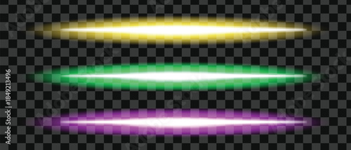 Colorful Glowing Light Streaks Set