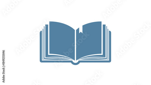 Open Book Illustration with Blue Cover.