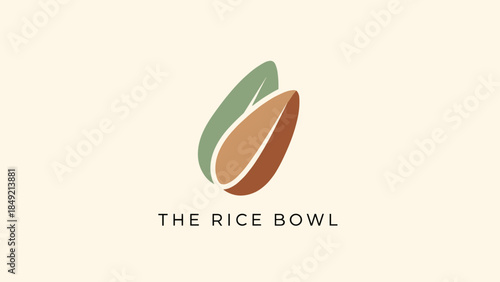 Rice Grain Logo Design Element.