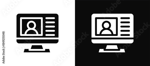 Streaming icon set black and white