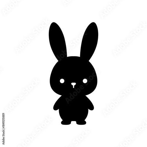 Easter Bunny Rabbit Cartoon Illustration Isolated on White Background