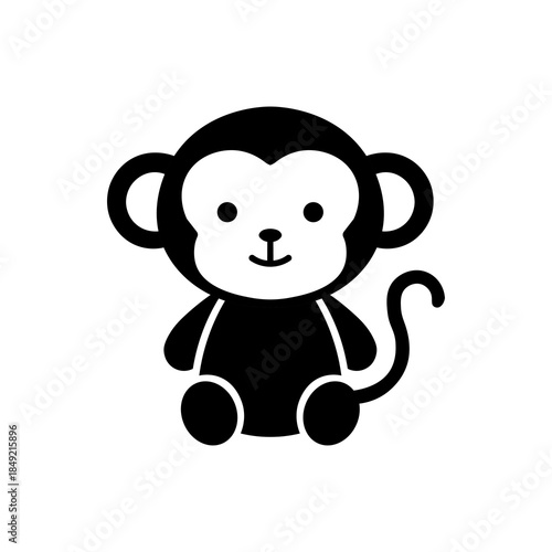 Cartoon monkey Sitting with Sweet and Playful Character Illustration
