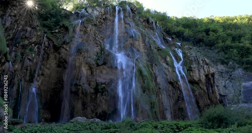 4K locked down stationary motion shot of Plitvice Lakes National Park which is one of the oldest and largest national parks in Croatia, UNESCO World Heritage listed, Lika-Senj County, Croatia, Europe