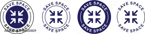 Save space label . vector . 