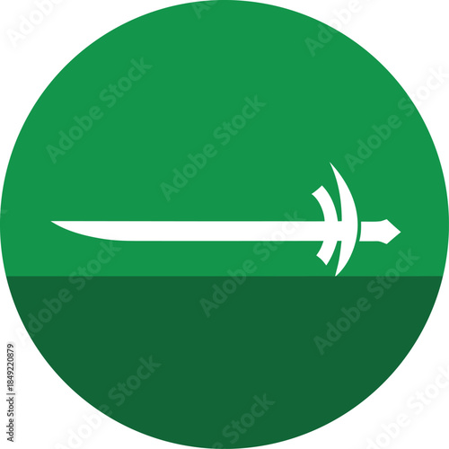 saudi arabia sword symbol circular icon in flat vector style