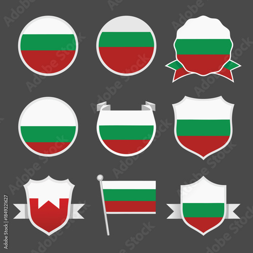 Collection of Bulgarian Flags in Various Shapes and Styles.