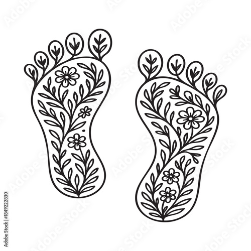 Adorable Baby infant Footprints Vector