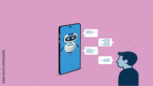 Customer support..Chat bot AI and customer service concept.Chat bot virtual assistant via messaging. Helping
