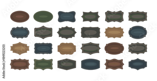 Vintage grunge paper texture set with old paper frames labels borders and retro decorative design elements, Vector illustration.