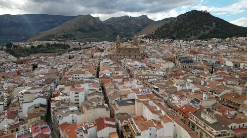 Drone Panorama Over Historic Jaen - Old City District and Urban Landscape