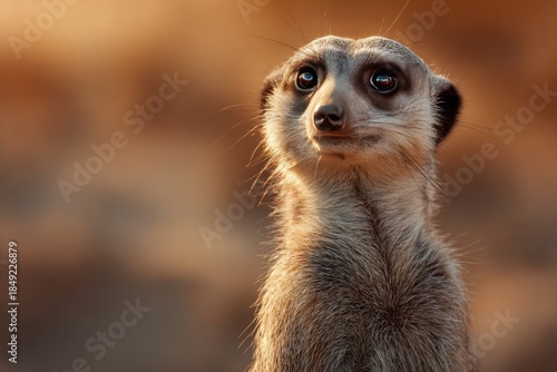 Wallpaper Mural Meerkat watching carefully in a desert sand wildlife conservation area during sunset hours Torontodigital.ca