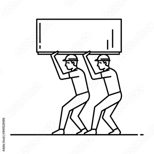 team lifting heavy responsibility concept
