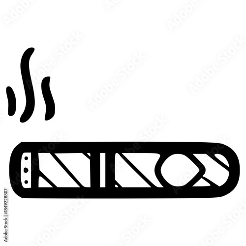 doodle cigar illustration hand drawn outline vector