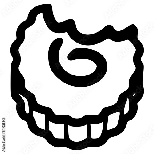 doodle narutomaki fishcake illustration hand drawn outline vector