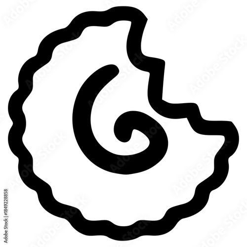 doodle narutomaki fishcake illustration hand drawn outline vector