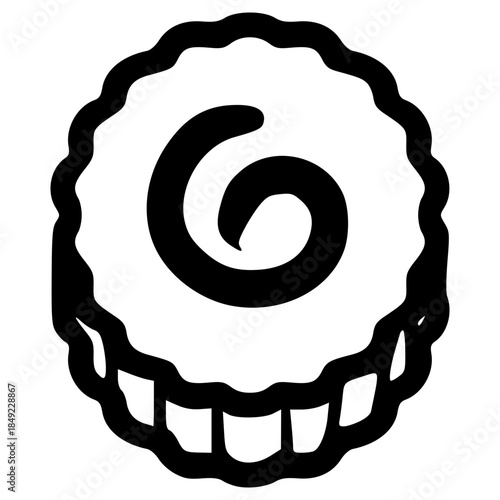 doodle narutomaki fishcake illustration hand drawn outline vector