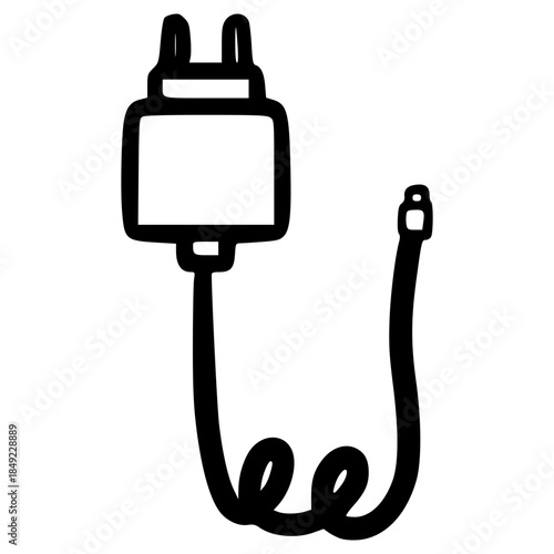 doodle charger illustration hand drawn outline vector