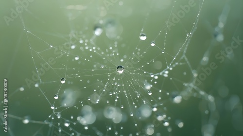 spider web with dew drops