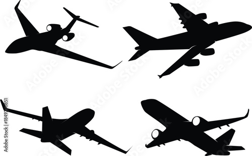 Collection of Airplane Silhouettes design 