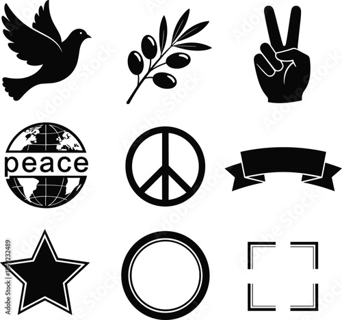 Peaceful symbols for promoting harmony and love