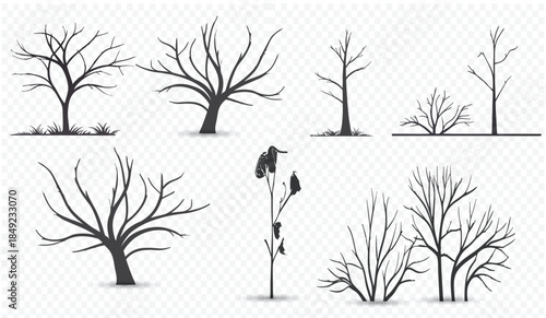 set of trees in lines in minimalist CAD