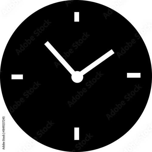 Clock icon with analog wall clocks and stopwatch timer symbols in black flat and outline style, time measurement watch pictogram pack for schedule alarm countdown UI design