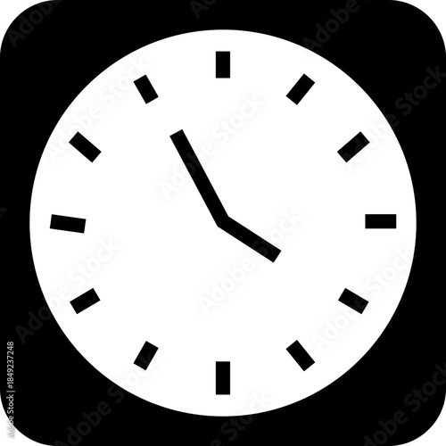 Clock icon with analog wall clocks and stopwatch timer symbols in black flat and outline style, time measurement watch pictogram pack for schedule alarm countdown UI design