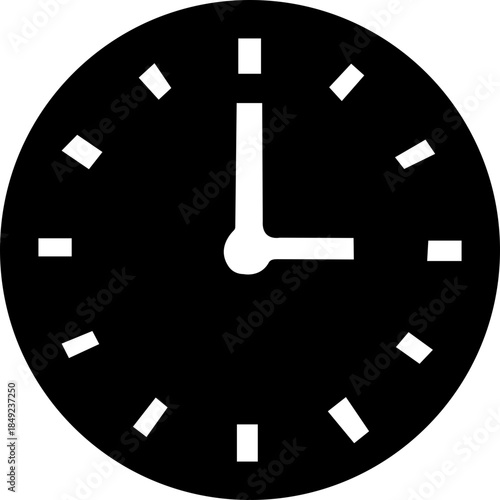 Clock icon with analog wall clocks and stopwatch timer symbols in black flat and outline style, time measurement watch pictogram pack for schedule alarm countdown UI design
