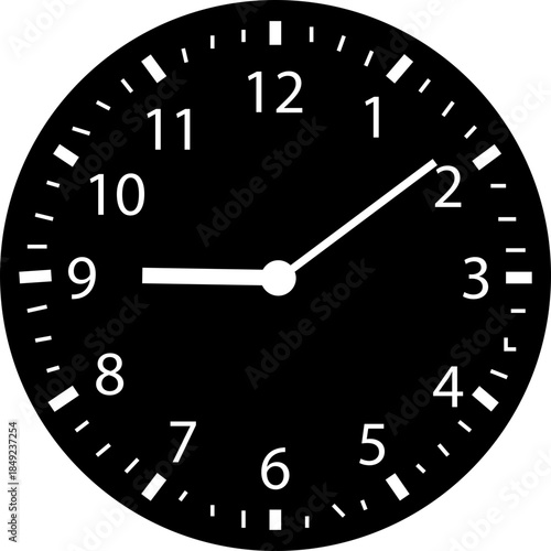 Clock icon with analog wall clocks and stopwatch timer symbols in black flat and outline style, time measurement watch pictogram pack for schedule alarm countdown UI design