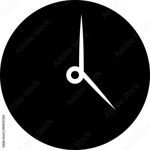 Clock icon with analog wall clocks and stopwatch timer symbols in black flat and outline style, time measurement watch pictogram pack for schedule alarm countdown UI design