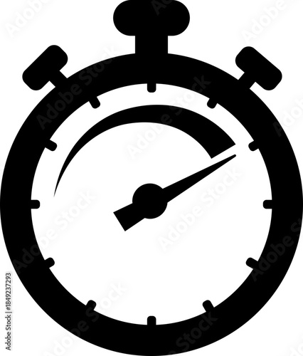 Clock icon with analog wall clocks and stopwatch timer symbols in black flat and outline style, time measurement watch pictogram pack for schedule alarm countdown UI design