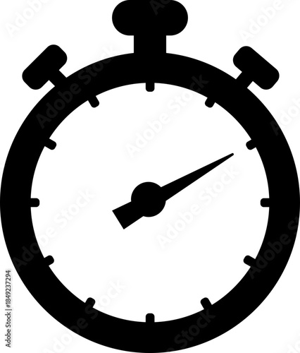 Clock icon with analog wall clocks and stopwatch timer symbols in black flat and outline style, time measurement watch pictogram pack for schedule alarm countdown UI design