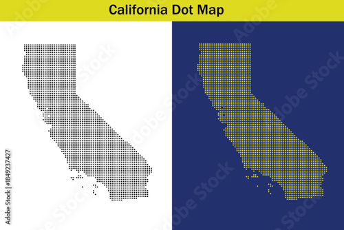 California Dot Map Outline