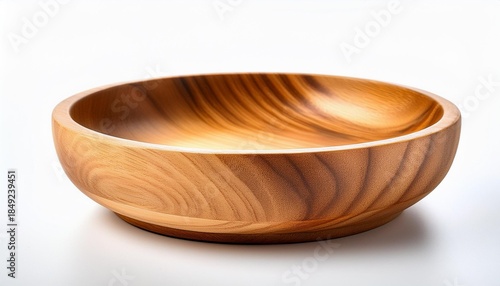 Wooden serving bowl with grain detail